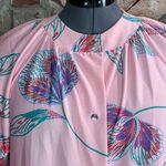 house dress snap front floral pink purple red green Size L Photo 2
