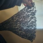 4X Black Lace Long Sleeve Midi Dress with Bell Sleeves Photo 4