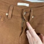 7 For All Mankind 7 For All Mankind Womens Knee Seam Suede Skinny Jeans in Cognac Sz 26 | Neutral Photo 5