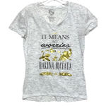 Disney Lion King Hakuna Matata It Means No Worries Shirt Womens S Gray Gold Y2K Photo 0