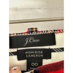 J.Crew Red Stewart Tartan Plaid High Rise Cameron Pants Women's 00 Wool Blend Photo 5