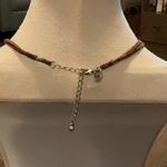 Lia Sophia Silver and Brown Gemstone Necklace Photo 2