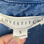 Lovestitch  Blue Chambray Button Up Collared Long Sleeve‎ Tencel Mini Shirt Dress Photo 5