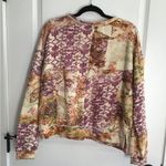 Anthropologie Pilcro Size S Sweatshirt Boxy Floral Patchwork Boho Long Sleeve Purple Photo 1