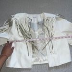 Le lis Boutique White Faux Leather Fringe Jacket 90s Western Country Concert SzS Photo 3
