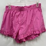 Aerie pink shorts size Medium paper bag high waisted ruffle hem lightweight Photo 0