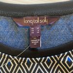 Long Tall Sally Tunic Dress Short Sleeve Blue Black Diamond Jacquard Size 6 Photo 5