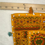 Womens Purse Yellow Handcrafted Banjara Bag Embroidered Tassels Beaded Photo 6