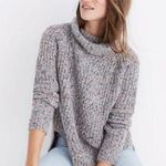 Madewell Color Fleck Chunky Knit Slouchy Wool Cowl Neck Turleneck Sweater Photo 0