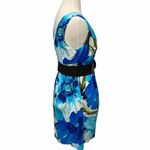 Corey P. Sleeveless Floral Tropical Print Mini Dress Belt Mini‎ Dress Blue 10 Blue Photo 15
