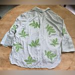 ZARA  Women’s‎ Sz S Pale Blue Embroidered/Beaded Leaf Blouse Photo 7