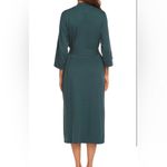 MAXMODA Deep Green Long Maxi Robe House Coat Tie Pockets Women’s Sz L EUC Size L Photo 1