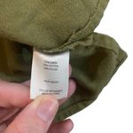 Suite 2939 Linen Blend Cropped Khaki Green Button Down Shirt medium Photo 1