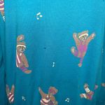 Vintage Exercising Teddy Bear AOP Crewneck 80's Pink Size L Photo 4