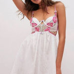 For Love & Lemons White Chemise with Pink Lace Photo 0
