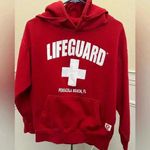 Red Lifeguard Hoodie Uni Sex size Medium White Photo 0