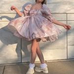 Selkie The Bleached Venus Puff Dress Pink Size XS Photo 2