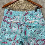 Peter Millar  Women’s Capri Pants Golf Mid Rise Paisley Multicolor in Blue Pink 8 Photo 5