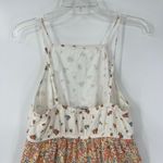 American Eagle  Linen Blend Micro Floral Sundress Sz Medium Cream Cottage Halter Photo 6