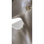 Vintage Monet Earrings Cream Enamel HOOP Gold Tone Pierced Women’s 1” Western Photo 12