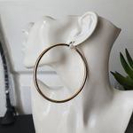Gold Filled Large Tube Hoop Earrings Hollow and Lightweight Photo 4