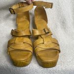 Bed Stu Alba Wood Platform Sandal Leather Yellow Lemon Dip Dye 9 Photo 2