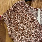 Madewell  Woodblock Floral V-Neck Front Slits Maxi‎ Dress Brown Cream Size 2 Photo 9