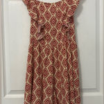 SheIn Red and Cream Patter jumpsuit Photo 0