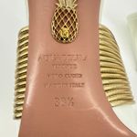 Aquazzura Firenze Rendez Vous 75 White Leather Gold Coil Mule Pumps Size 38.5 Size 8 Photo 12