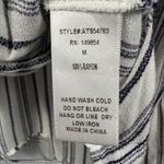 Sadie & Sage Women’s White & Denim Blue Striped Long Sleeve Wrap Front Shirt M Size M Photo 3