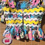 NEW Celia B Colorful Wavy Piping Top Blouse M Pink Size M Photo 7