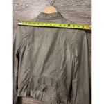 Hinge  Gray Leather Full Zip Moto Jacket Small Short Grunge Fitted Biker Photo 8