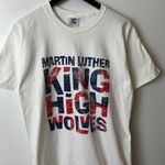 Vintage 90s Y2K Martin Luther High Wolves T Shirt White Large L Graphic Tee Photo 9