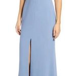 NWT Dessy Collection Notched Off the Shoulder Crepe Floor Length Gown Lark 8 Photo 2