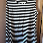 Striped Black and White Sleeveless Top medium Photo 0
