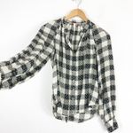 Anthropologie Pilcro Breezy Plaid Buttondown Top XS Check Textured Long Sleeve Photo 10