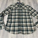 Jachs Girlfriend Jach’s Girlfriend “Bea” Green, Grey, White Plaid Button-Down Long Sleeve Shirt Photo 0