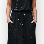 Beverly Hills Polo Club POL Black White Speckle Midi Dress Adjustable Waist Small NWOT Photo 0