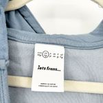 Iets Frans UO Womens Loungewear Kenny Plunge Neck Hooded Velour Jumpsuit XS Blue Photo 3