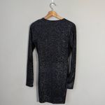 Lucy in the Sky Sparkly Cutout Bodycon Mini Dress Women's M Black Silver Party Photo 2
