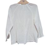 HOUSE OF HARLOW EMBROIDERED SILVER METALLIC SHIMMER THREAD CREAM BOHO BLOUSE TOP White Size M Photo 3