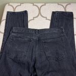 Old Navy  high rise slouchy straight distressed button fly black jeans, 12 tall Photo 4