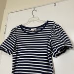 Rachel Parcell  navy Stripe cotton Bubble Sleeve T-Shirt Dress size Small Photo 2