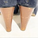 Loft Size 9 Salma Blue Leather Suede Open Ankle Block Heel Ankle Booties Photo 8