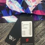 Peloton Black Multi Color Graphic Print Cropped Athletic Sport Bra Top NEW XL Photo 2