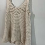American Eagle Open Knit Crochet Tank Top Cream Cotton Blend Boho Style M Photo 1