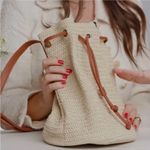 NEW MONTCE SWIM Ali Woven Bucket Bag Tan Photo 6
