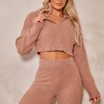 Pretty Little Thing Brown Teddy Knit Matching Set Photo 0