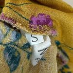 Melle Fashion Size Small Boho Floral Mustard Yellow Floral Slit Skirt High Waist Photo 4