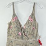 Mac Duggal  9141 Floral Embroidered Sleeveless Beige Multicolor Gown, Size 10 Photo 2